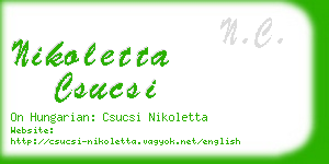 nikoletta csucsi business card